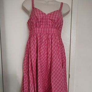 Pink plaid summer dress.